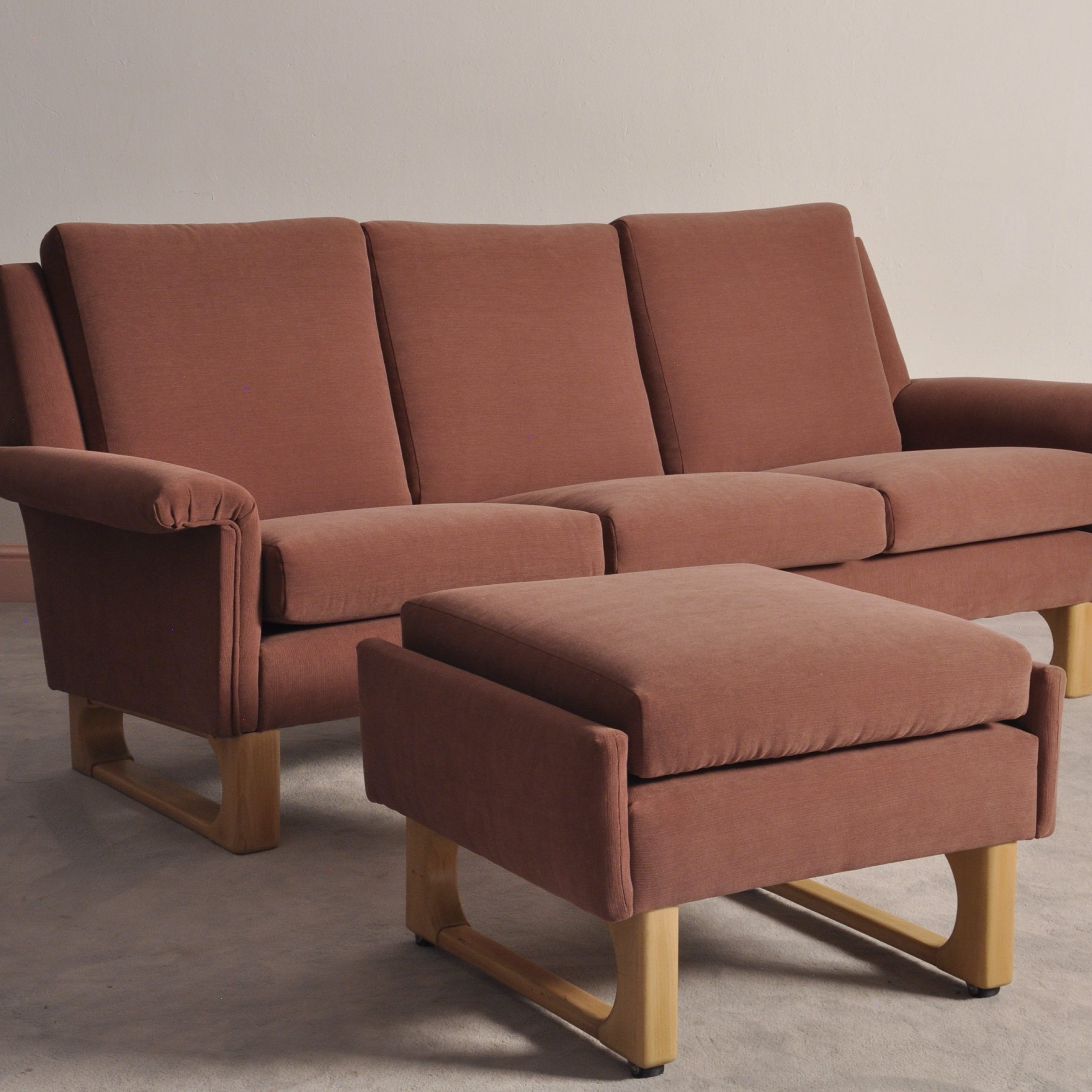 Scandinavian Mid Century 3 Seater Sofa & Ottoman – 1970s – Design Market Inside Mid Century 3 Seat Couches (View 14 of 20)