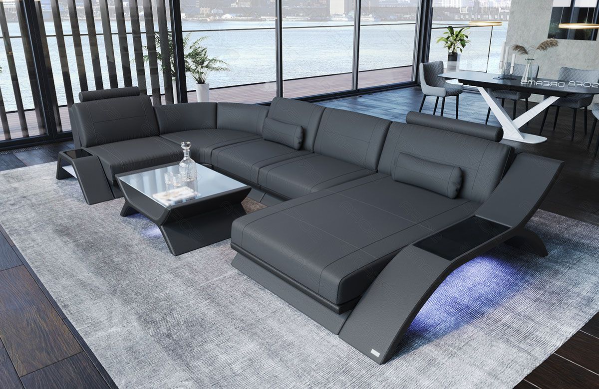 Sectional Leather Sofa Malibu U Shape | Sofadreams Intended For Modern U Shape Sectional Sofas In Gray (Gallery 11 of 20)