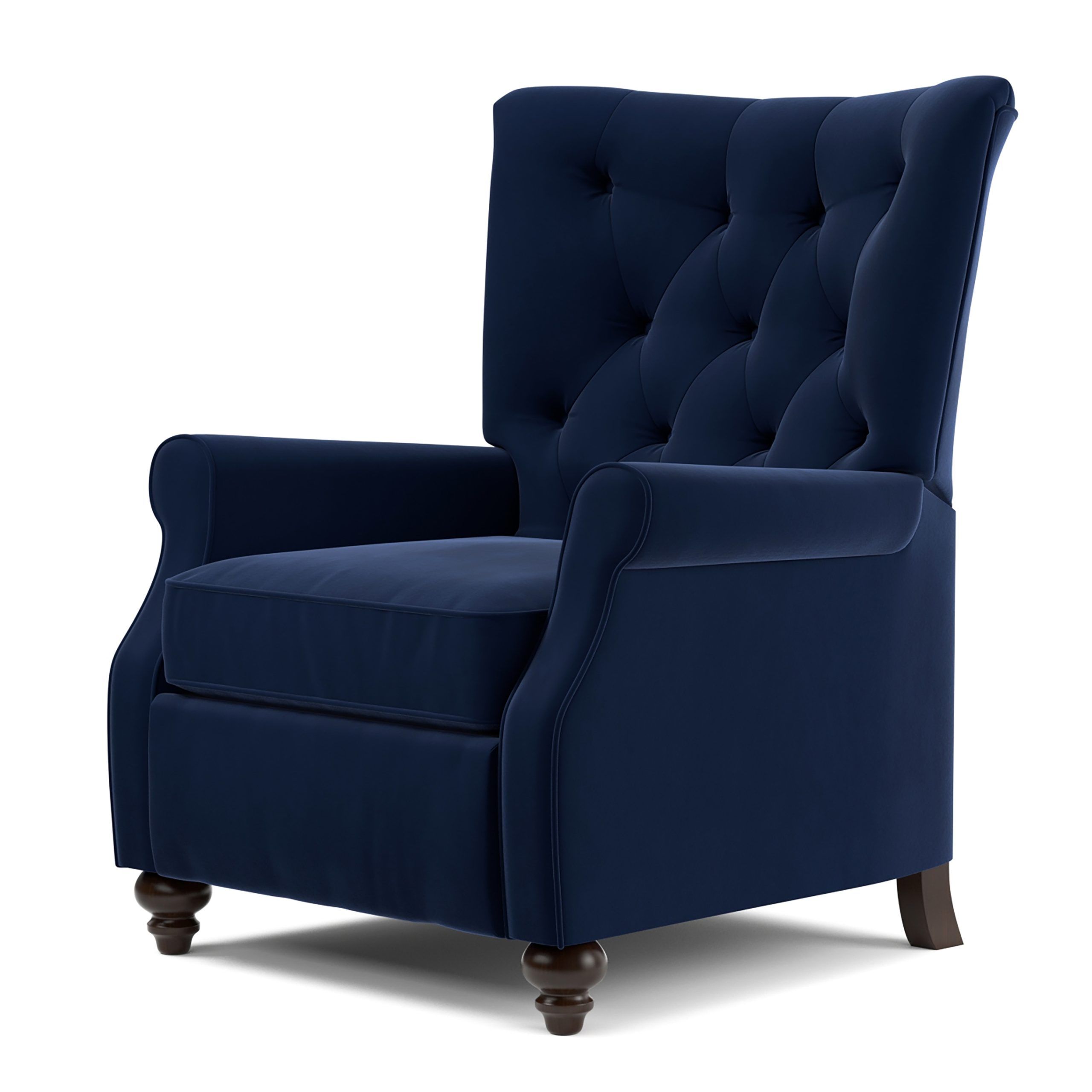 Shop Prolounger Navy Blue Velvet Push Back Recliner Chair – Free With Regard To Modern Velvet Upholstered Recliner Chairs (Gallery 20 of 20)