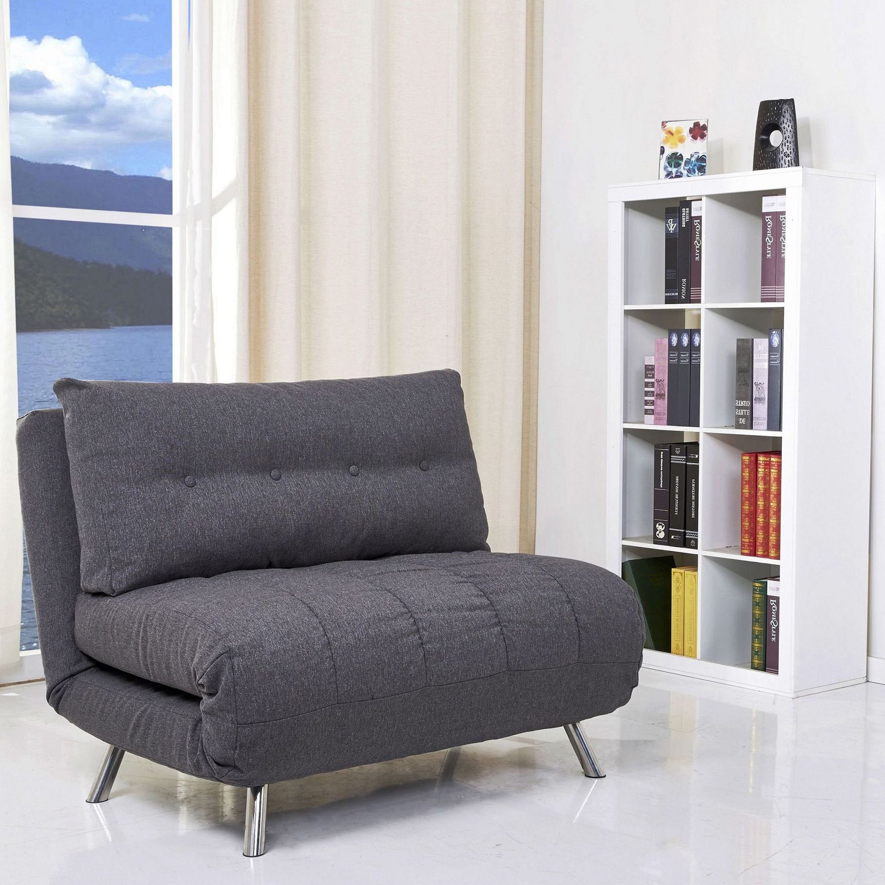 Shop Tampa Gray Convertible Large Chair/ Bed – Free Shipping Today Within Convertible Light Gray Chair Beds (View 9 of 20)