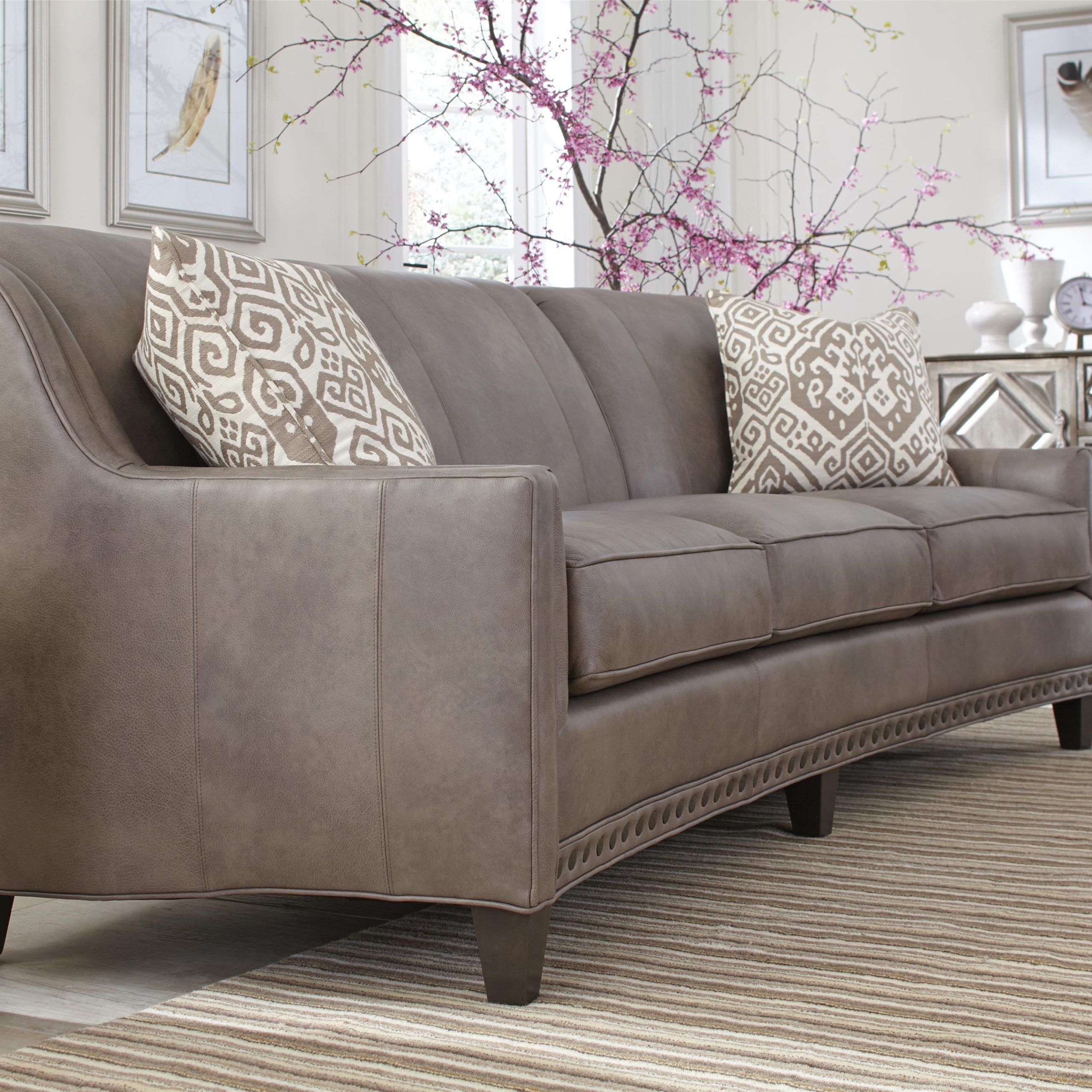 Smith Brothers 227 Slightly Curved Sofa With Sloping Track Arms And In Sofas With Curved Arms (View 16 of 20)