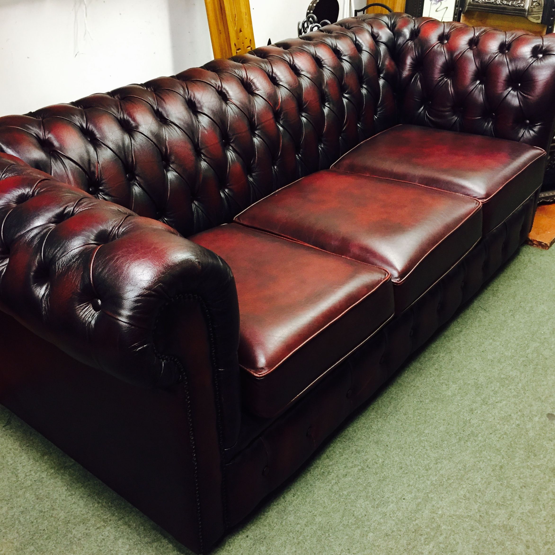The Dog House Antiques – Pair Of Chesterfield Style Sofa’s Regarding Chesterfield Sofas (View 11 of 20)