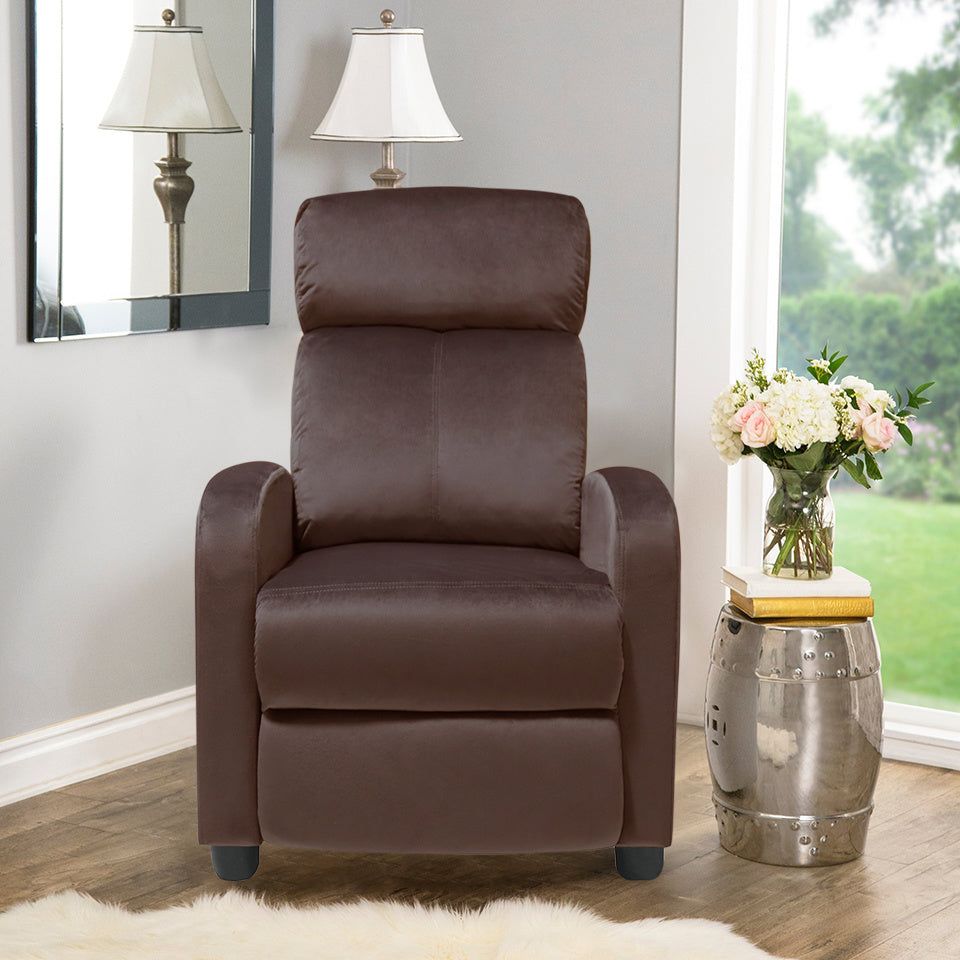 Upholstered Velvet Manual Recliner Chair– Housedec Regarding Modern Velvet Upholstered Recliner Chairs (Gallery 3 of 20)
