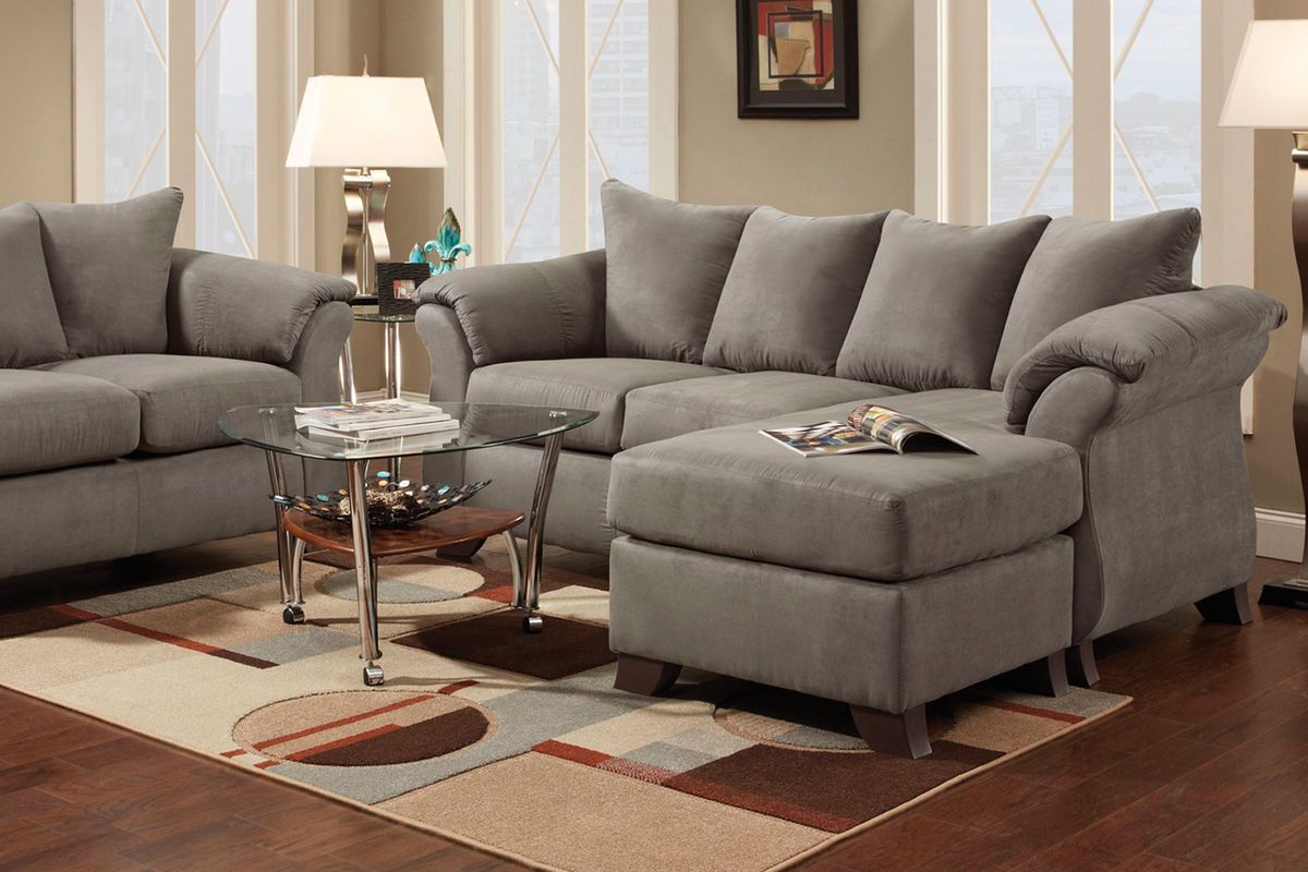 Upton Microfiber Sofa With Floating Ottoman At Gardner White In Sofas With Ottomans (View 2 of 20)