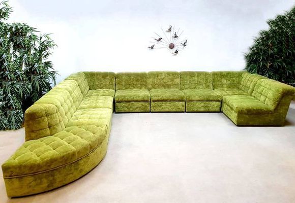 Vintage Lime Green Velvet Modular Sofa For Sale At Pamono | Bank Lounge Pertaining To Green Velvet Modular Sectionals (Gallery 12 of 20)