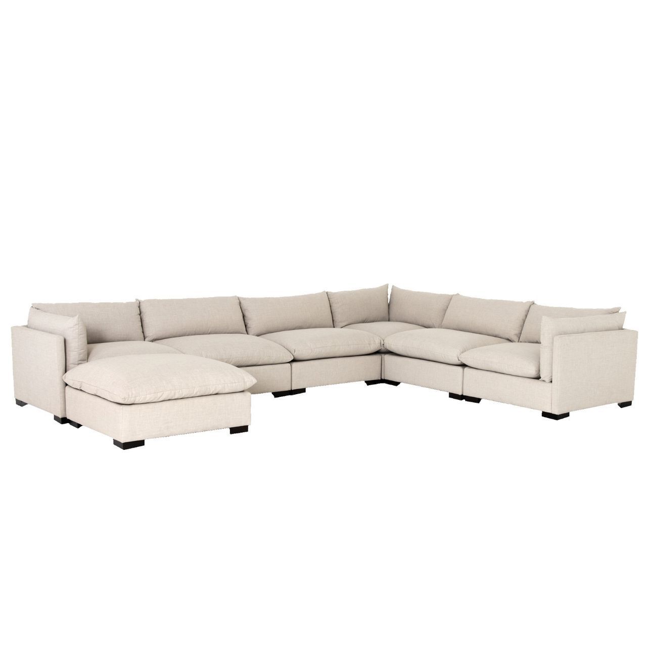 Westworld Modern Beige 7 Piece L Shape Sectional Sofa 156" | Sectional Pertaining To Beige L Shaped Sectional Sofas (View 11 of 20)