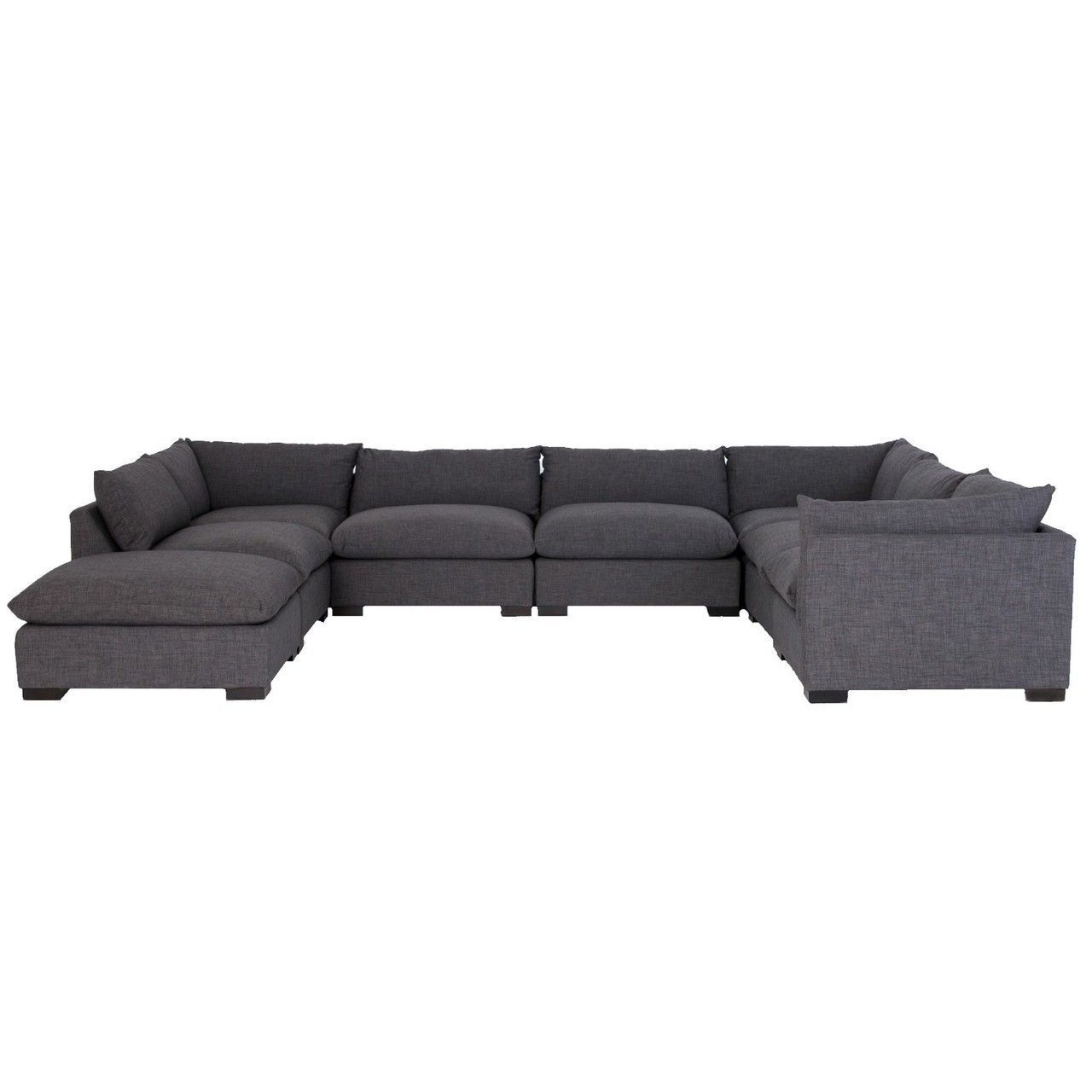 Westworld Modern Gray 8 Piece U Shape Sectional Sofa 156" | Sectional With Regard To Modern U Shape Sectional Sofas In Gray (Gallery 5 of 20)