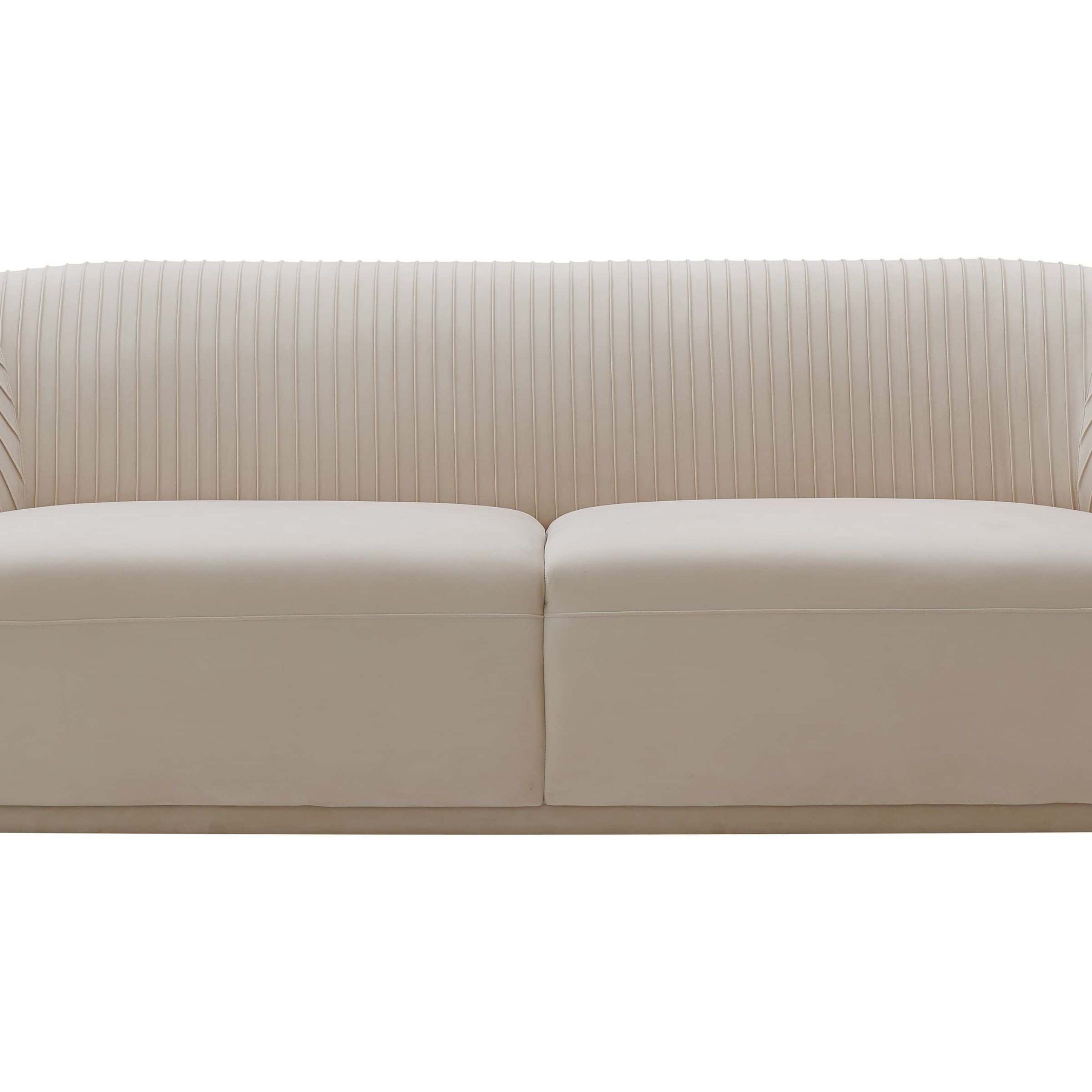 Yara Pleated Beige Velvet Sofatov Furniture In Elegant Beige Velvet Sofas (View 10 of 20)