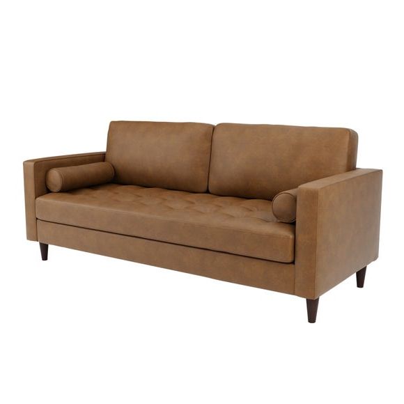 Zoe Faux Leather 3 Seater Sofa | Dunelm Regarding Traditional 3 Seater Faux Leather Sofas (View 11 of 20)