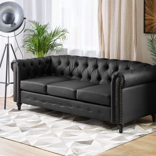 Traditional 3-Seater Faux Leather Sofas (Photo 12 of 20)