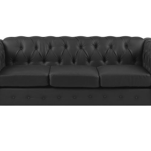 Traditional 3-Seater Faux Leather Sofas (Photo 19 of 20)