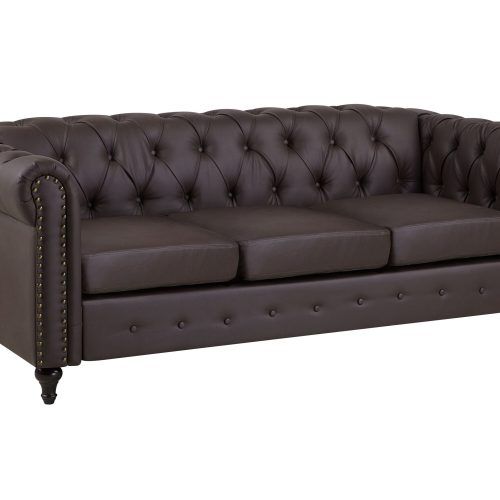 Traditional 3-Seater Faux Leather Sofas (Photo 10 of 20)