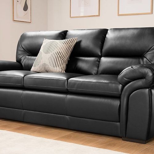Traditional 3-Seater Faux Leather Sofas (Photo 1 of 20)