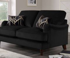 2024 Latest Black Velvet 2-seater Sofa Beds