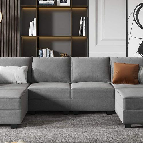 Modern U-Shape Sectional Sofas In Gray (Photo 4 of 20)