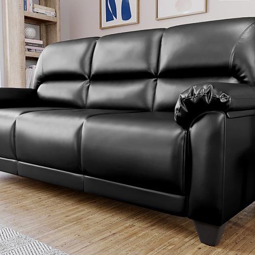 3 Seat L Shaped Sofas In Black (Photo 7 of 20)