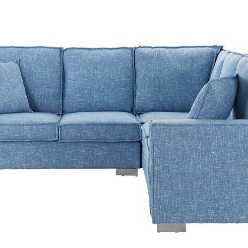 Modern Blue Linen Sofas (Photo 2 of 20)