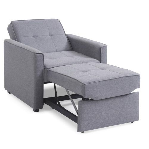 Convertible Light Gray Chair Beds (Photo 2 of 20)