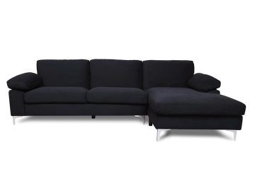 3 Seat L Shaped Sofas in Black