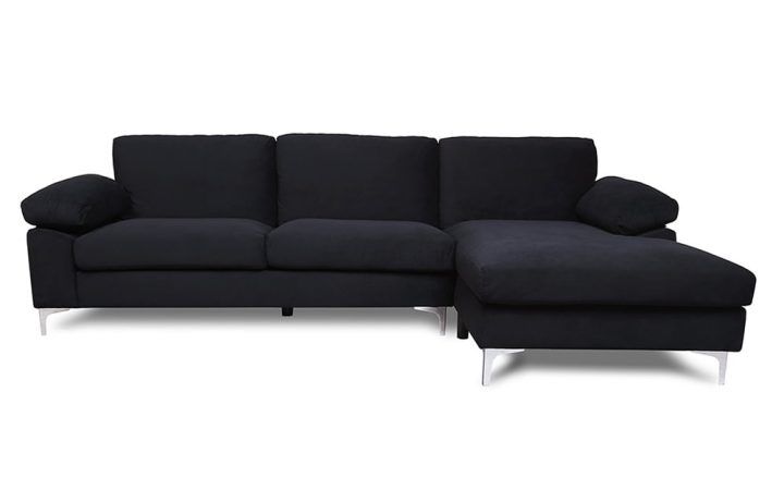 3 Seat L Shaped Sofas in Black