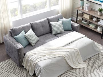 2 in 1 Gray Pull Out Sofa Beds