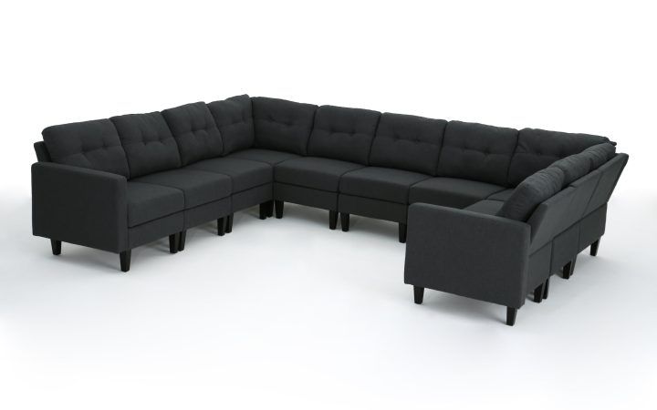Modern U-shape Sectional Sofas in Gray