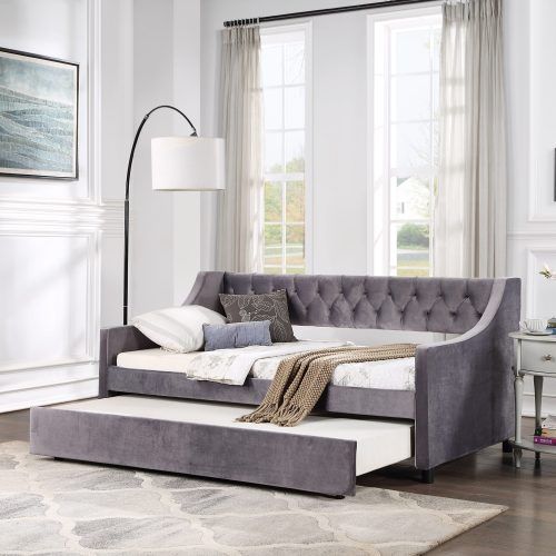 2 In 1 Gray Pull Out Sofa Beds (Photo 3 of 20)