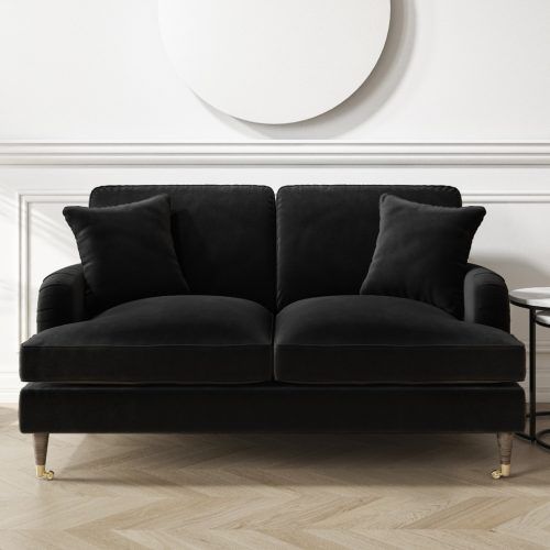 Black Velvet 2-Seater Sofa Beds (Photo 2 of 20)